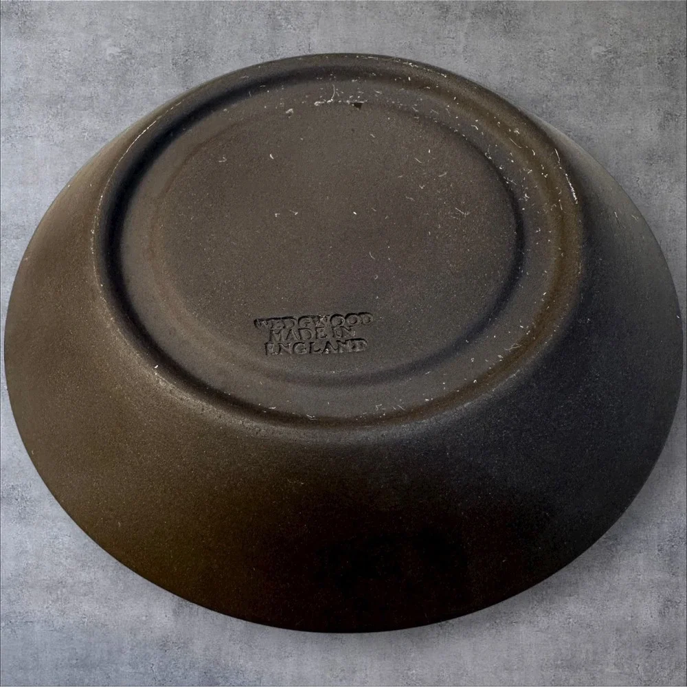 2 WEDGWOOD BASALT BLACK Bond Shape Demitasse‎ Espresso Cup & Saucer Set England